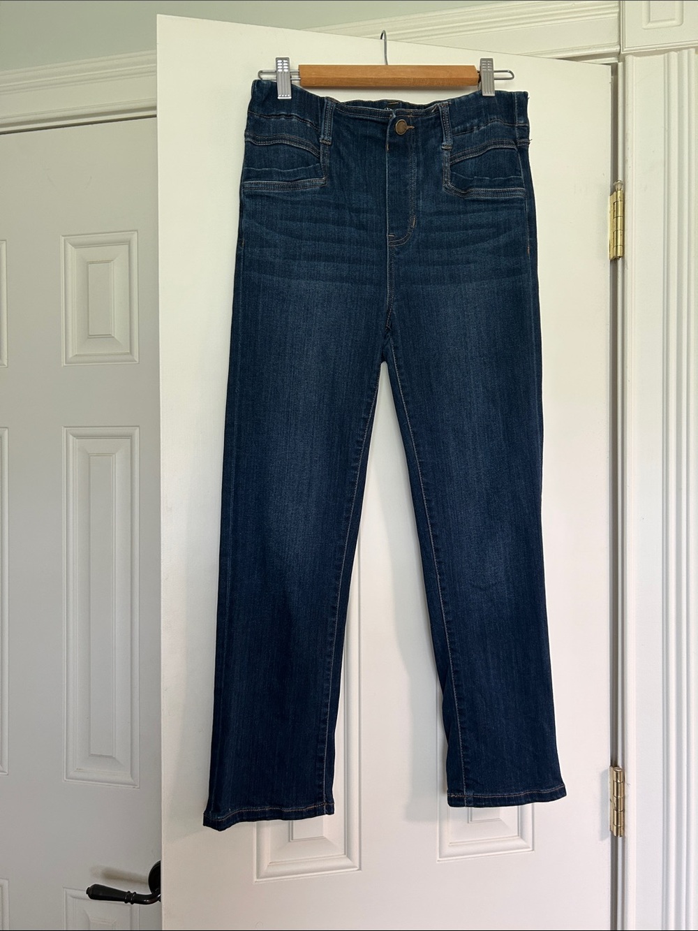 Women's Liverpool Dark Blue Stretch Cropped Denim Jeans